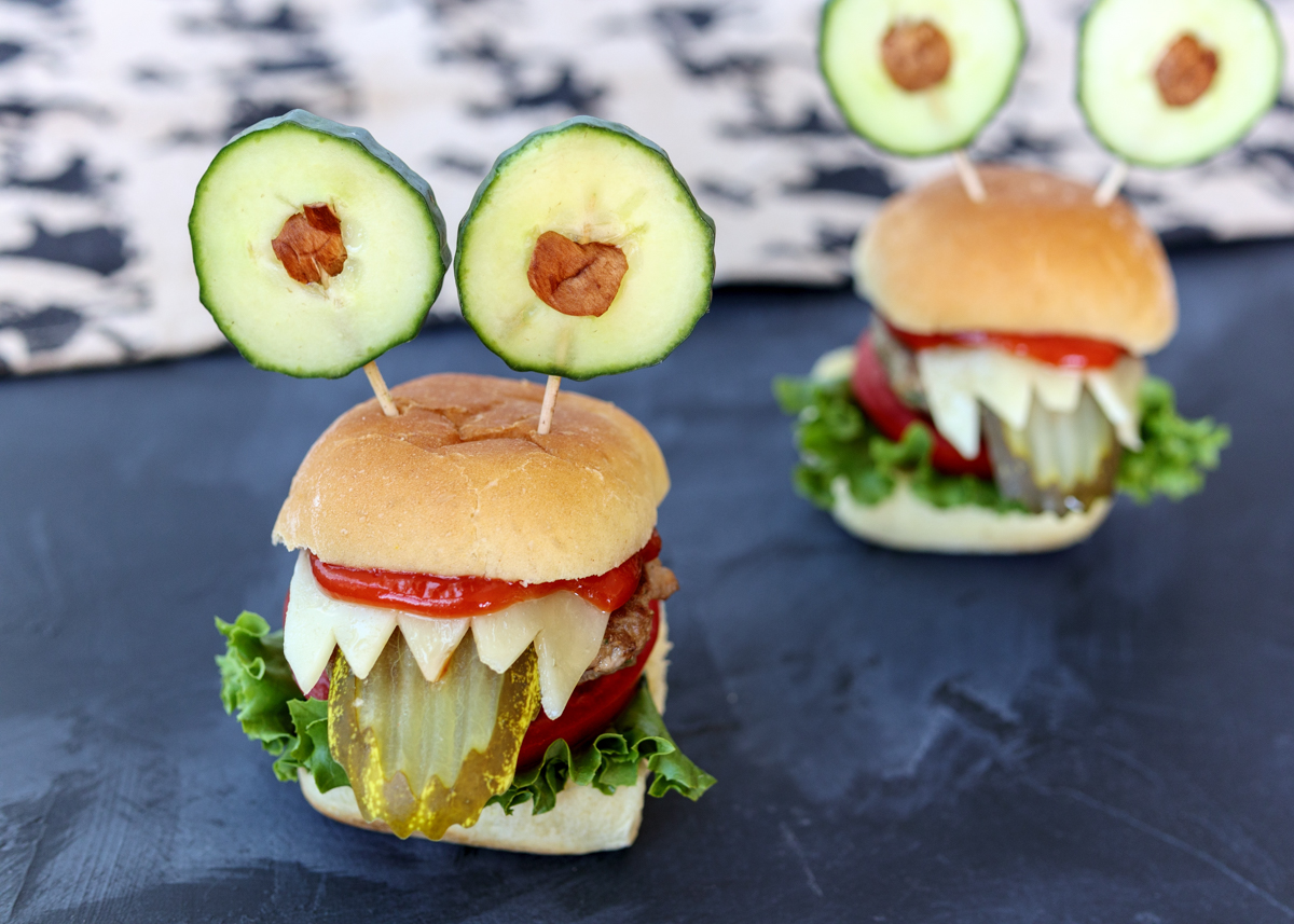 Halloween Monster Turkey Burger Sliders  |  Lemon & Mocha