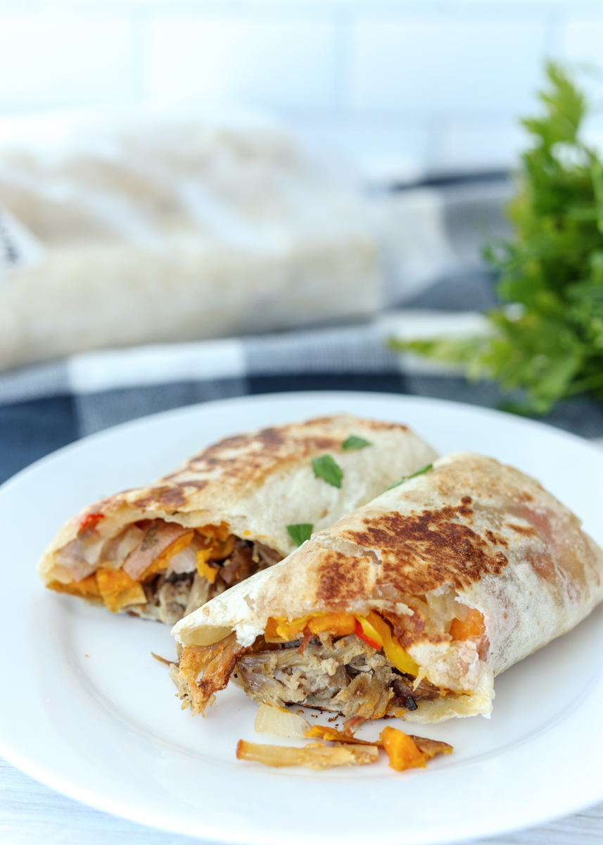 Freezer Burritos #2: Slow Cooker Pork and Roasted Sweet Potato Freezer Burritos