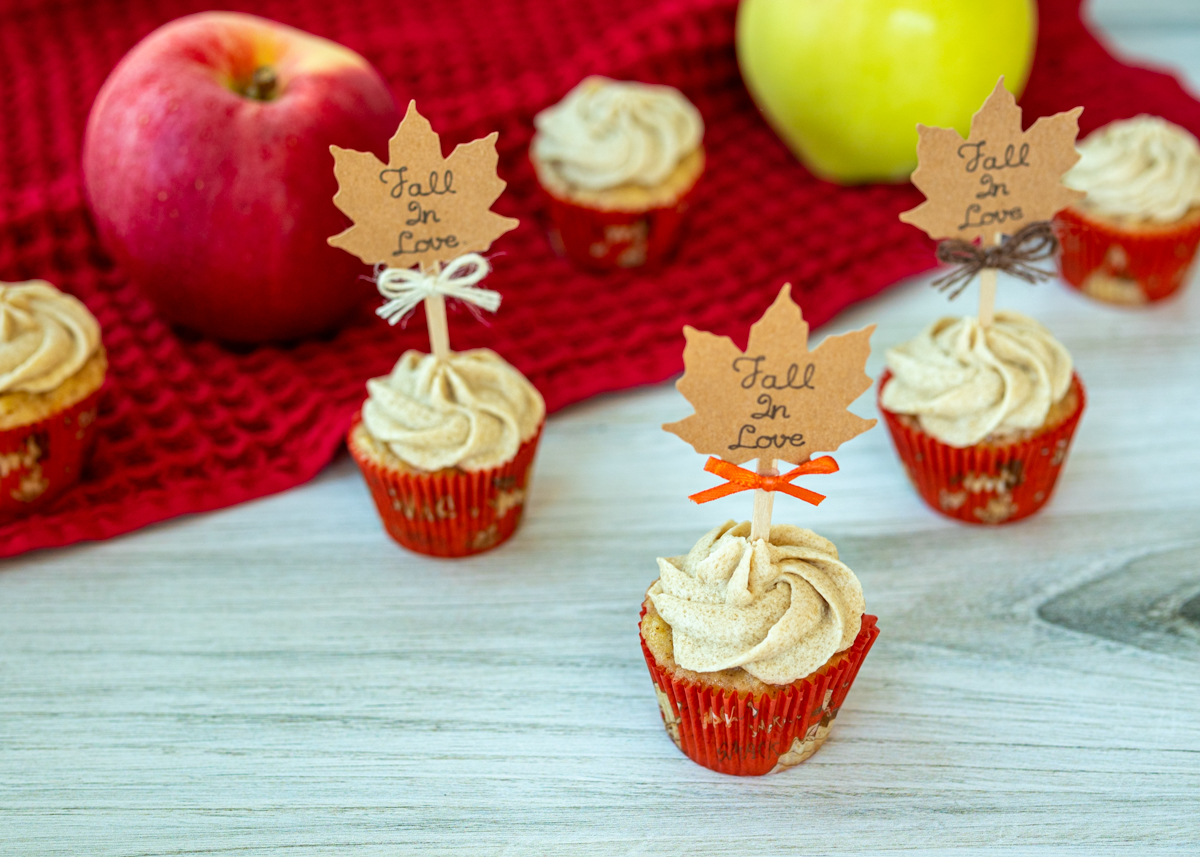 Apple Spice Mini Cupcakes with Maple Brown Sugar Buttercream  |  Lemon & Mocha