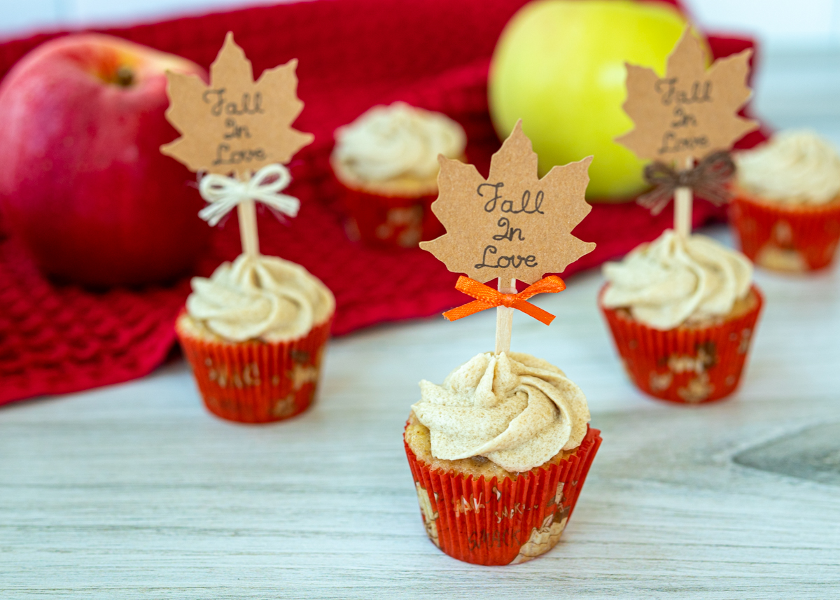 Apple Spice Mini Cupcakes with Maple Brown Sugar Buttercream  |  Lemon & Mocha