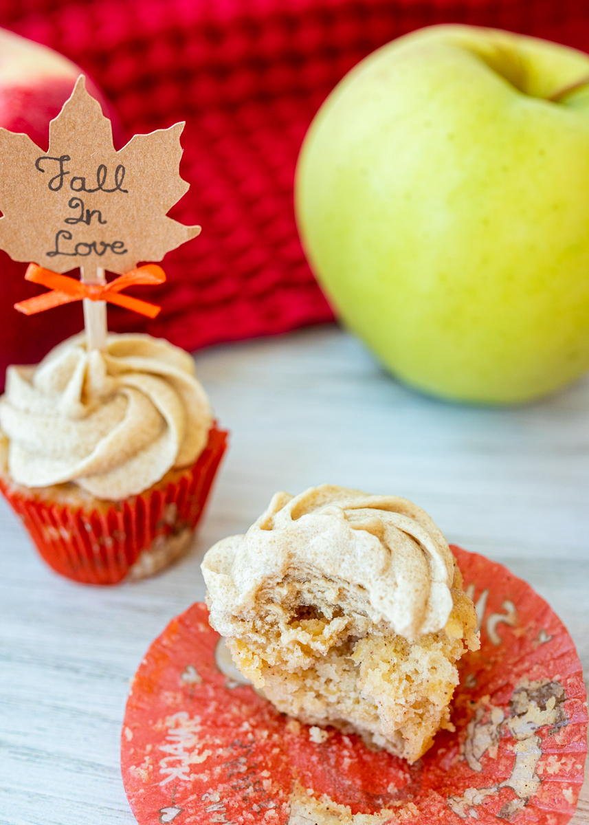 Apple Spice Mini Cupcakes with Maple Brown Sugar Buttercream  |  Lemon & Mocha