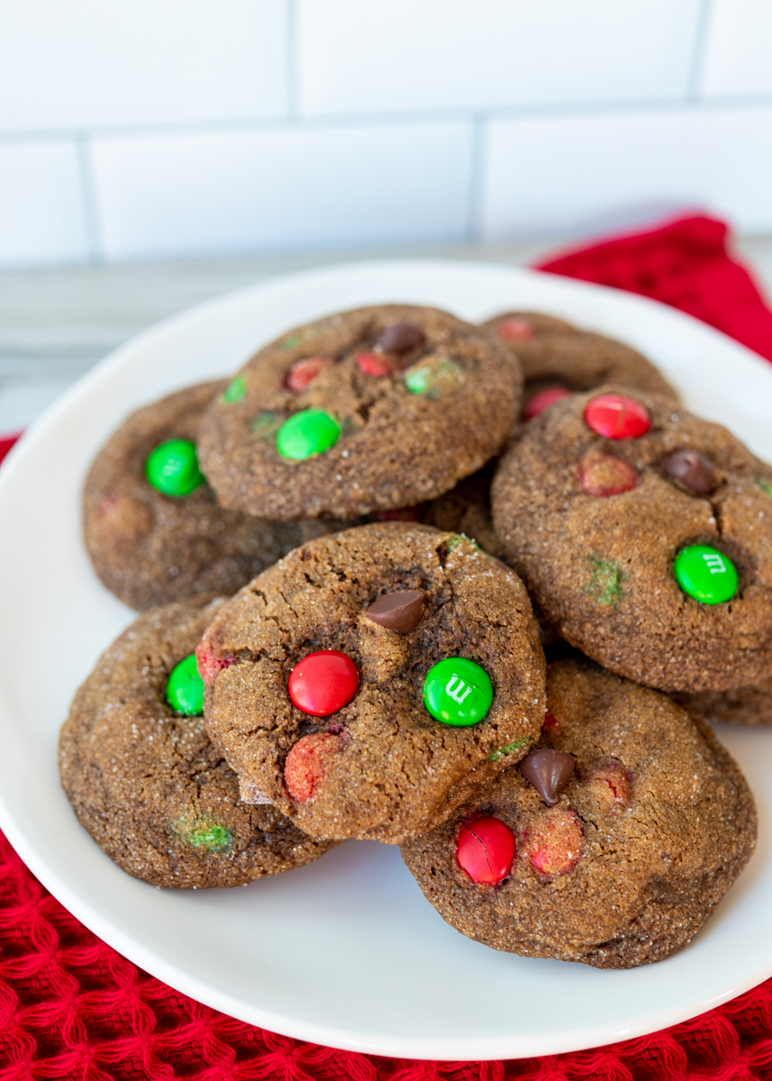 Soft Gingerbread M&M Cookies  |  Lemon & Mocha