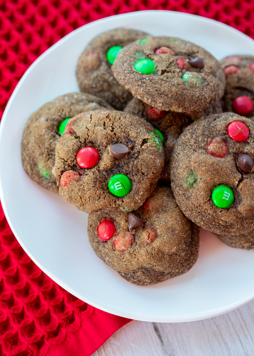 Soft Gingerbread M&M Cookies  |  Lemon & Mocha