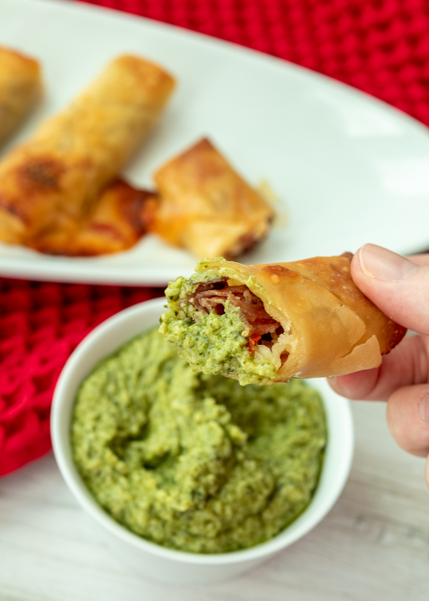 Cheesy Baked Prosciutto and Salami Egg Rolls  |  Lemon & Mocha